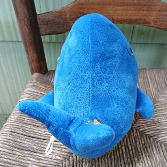 Buckle Toys BLU WHALE colorful Buckles Zipper Mouth Fleece Stuffed Toy 7in - Picture 3 of 16